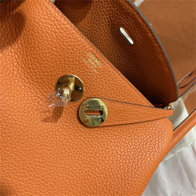 Lindy Bag Taurillon Clemence Leather 26/30CM Gold Tone Metal In Orange Color HS