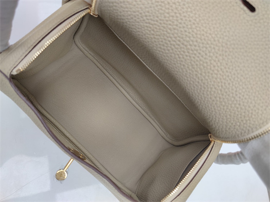 Lindy Bag Taurillon Clemence Leather 26/30CM Gold/Silver Tone Metal In Trench Color HS