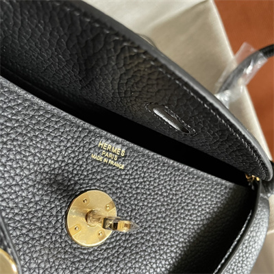 Lindy Bag Taurillon Clemence Leather 26/30CM Gold Tone Metal In Black Color HS