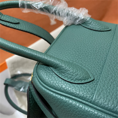 Lindy Bag Taurillon Clemence Leather 26/30CM Gold Tone Metal In Malachite Color HS
