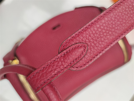 Lindy Bag Taurillon Clemence Leather 26/30CM Gold/Silver Tone Metal In Burgundy Color HS