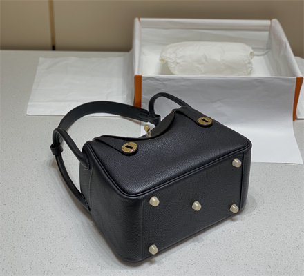 Lindy Bag Calfskin Leather 26/30CM Gold/Silver Tone Metal In Black Color