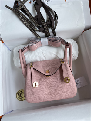 Lindy Mini Bag Taurillon Clemence Leather Gold/Silver Tone Metal In Rose Sakura Color HS