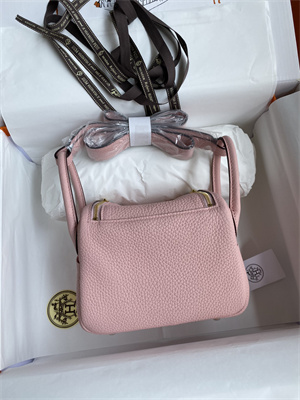 Lindy Mini Bag Taurillon Clemence Leather Gold/Silver Tone Metal In Rose Sakura Color HS