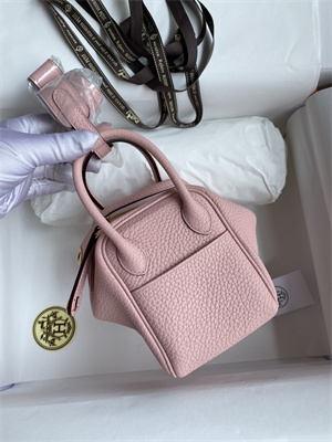 Lindy Mini Bag Taurillon Clemence Leather Gold/Silver Tone Metal In Rose Sakura Color HS