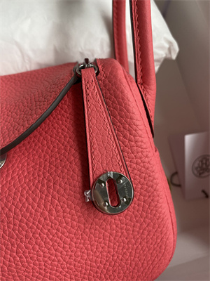 Lindy Mini Bag Taurillon Clemence Leather Gold/Silver Tone Metal In Rose Lipsur Color HS