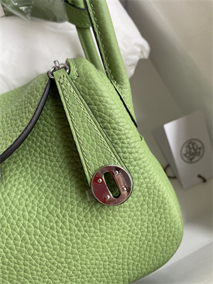 Lindy Mini Bag Taurillon Clemence Leather Gold/Silver Tone Metal In Vert Criquet Color HS