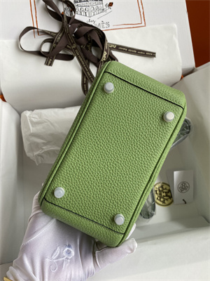 Lindy Mini Bag Taurillon Clemence Leather Gold/Silver Tone Metal In Vert Criquet Color HS