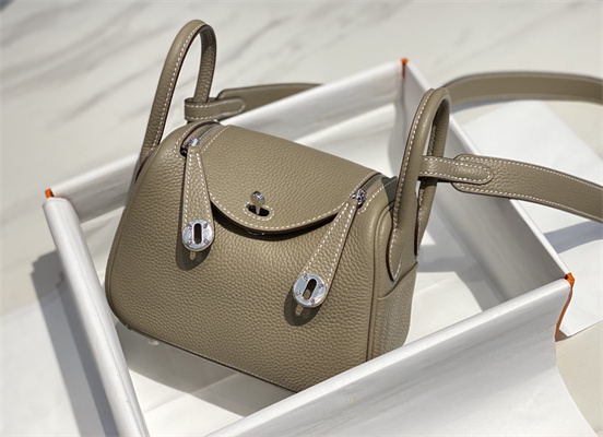 Lindy Mini Bag Calfskin Leather Gold/Silver Tone Metal In Tourterelle Color