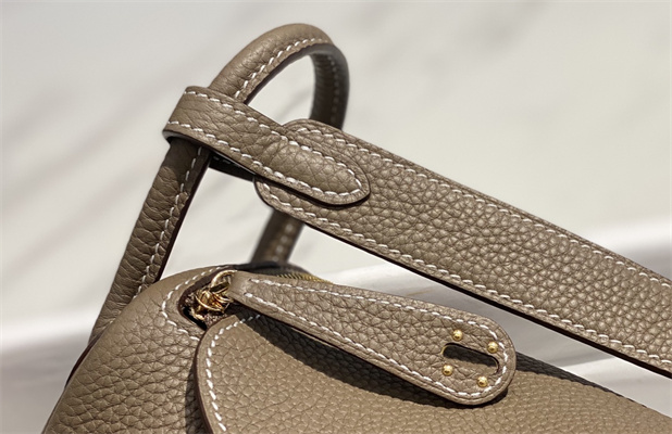 Lindy Mini Bag Calfskin Leather Gold/Silver Tone Metal In Etoupe Color