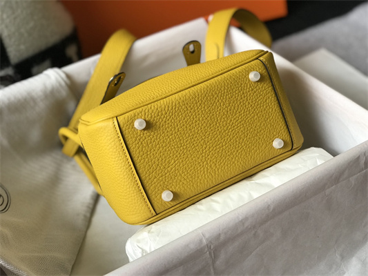 Lindy Mini Bag Calfskin Leather Gold/Silver Tone Metal In Jaune Amber Color