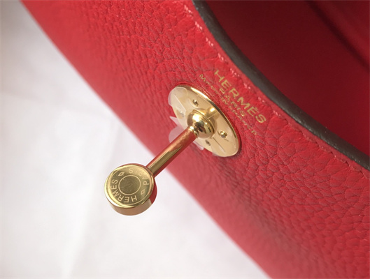 Lindy Mini Bag Calfskin Leather Gold/Silver Tone Metal In Red Color