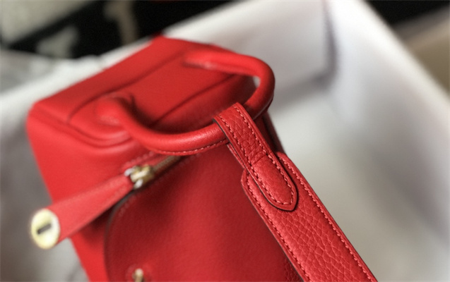 Lindy Mini Bag Calfskin Leather Gold/Silver Tone Metal In Red Color