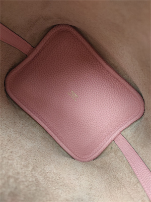 Picotin Lock Bag Togo Leather 18/22CM Gold/Silver Tone Metal In Pink Color HS