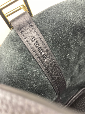 Picotin Lock Bag Taurillon Clemence Leather 18/22CM Gold/Silver Tone Metal In Black Color HS