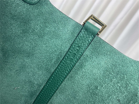 Picotin Lock Bag Taurillon Clemence Leather 18/22CM Gold/Silver Tone Metal In Malachite Color HS