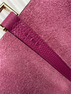 Picotin Lock Bag Taurillon Clemence Leather 18/22CM Gold/Silver Tone Metal In Rose Purple Color HS