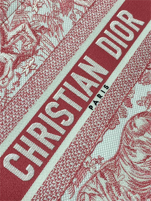 CD Medium Book Tote Toile de Jouy Embroidery Pink