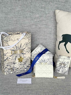 cd caro zippy card holder S*pple cannage calfskin white color s5034