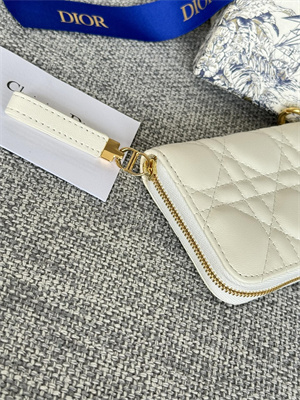 cd caro zippy card holder S*pple cannage calfskin white color s5034