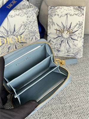 cd caro zippy card holder S*pple cannage calfskin blue color s5034