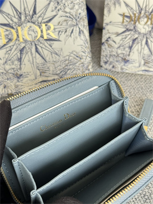 cd caro zippy card holder S*pple cannage calfskin blue color s5034