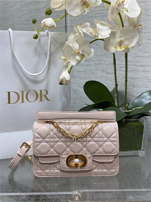 CD Small Jolie Top Handle Bag Cannage Calfskin Pink