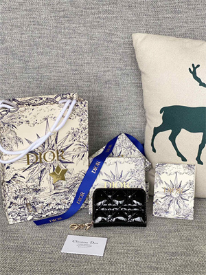 cd  voyageur small coin purse S*pple cannage patent calfskin black s0985