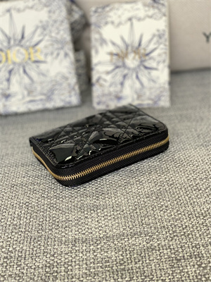 cd  voyageur small coin purse S*pple cannage patent calfskin black s0985