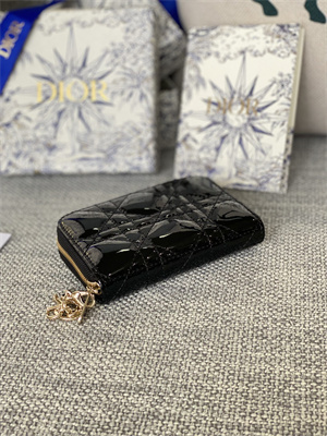 cd  voyageur small coin purse S*pple cannage patent calfskin black s0985