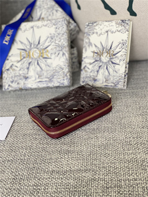 cd  voyageur small coin purse S*pple cannage patent calfskin burgundy s0985