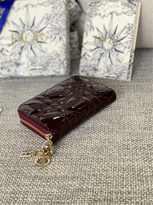 cd  voyageur small coin purse S*pple cannage patent calfskin burgundy s0985