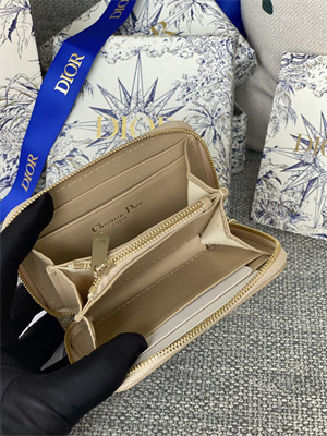 cd  voyageur small coin purse S*pple cannage patent calfskin beige s0985