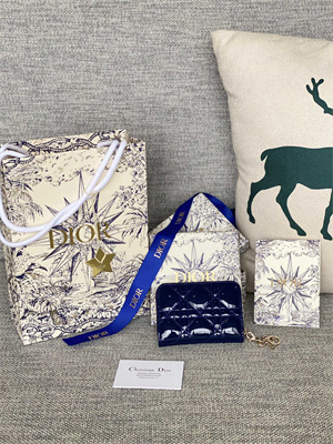 cd  voyageur small coin purse S*pple cannage patent calfskin navy s0985