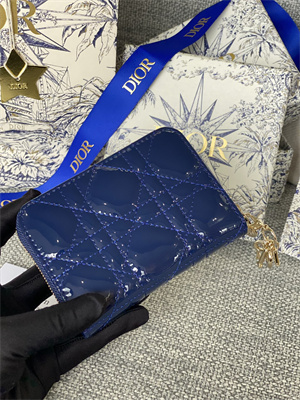 cd  voyageur small coin purse S*pple cannage patent calfskin navy s0985