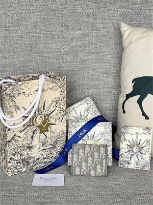 cd 30 montaigne trifold wallet gray D*or oblique jacquard