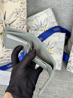 cd 30 montaigne trifold wallet gray D*or oblique jacquard