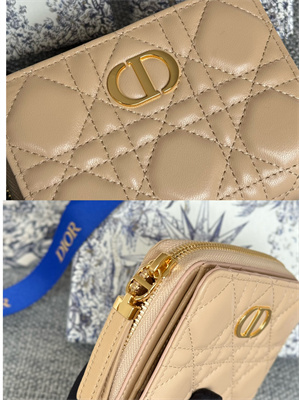 cd caro scarlet wallet S*pple cannage lambskin beige s5032