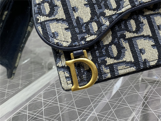 cd saddle coin purse blue D*or oblique jacquard