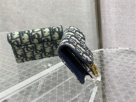 cd saddle coin purse blue D*or oblique jacquard