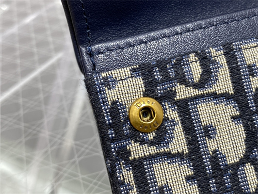 cd saddle coin purse blue D*or oblique jacquard