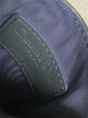 cd saddle card holder black grained calfskin and blue D*or oblique jacquard