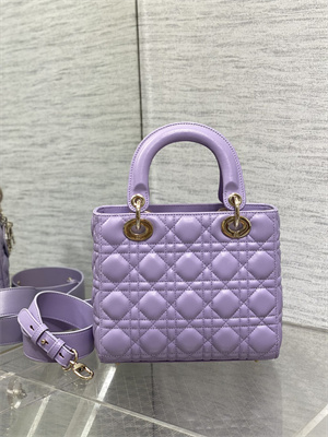 cd small lady di.or my abcD*or bag cannage lambskin gold tone metal lt purple