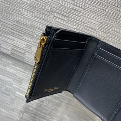 cd saddle lotus  wallet blue D*or oblique jacquard