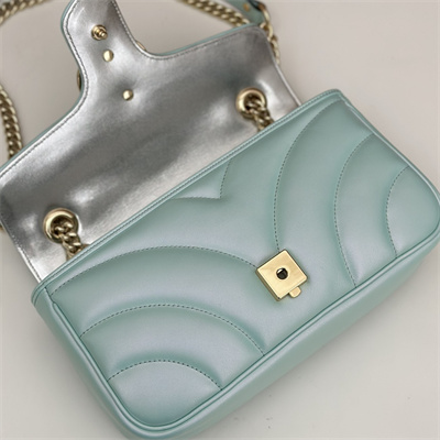 G*u*i gg marmont medium shoulder bag lt blue iridescent 443497