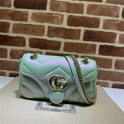 G*u*i gg marmont medium shoulder bag lt green iridescent 443497
