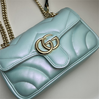 G*u*i gg marmont small  shoulder bag lt blue iridescent 446744
