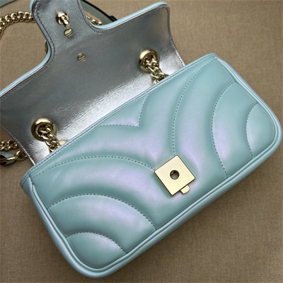G*u*i gg marmont small  shoulder bag lt blue iridescent 446744