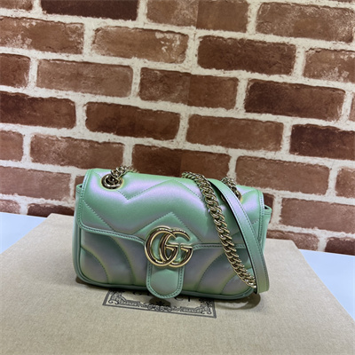 G*u*i gg marmont small  shoulder bag lt green iridescent 446744