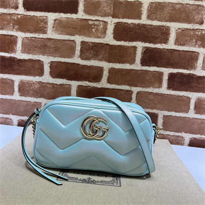 G*u*i gg marmont small shoulder bag lt blue iridescent 447632